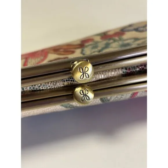 Hobo Lauren Double Kiss Lock Wallet Clutch Floral Stitch - Picture 5 of 9